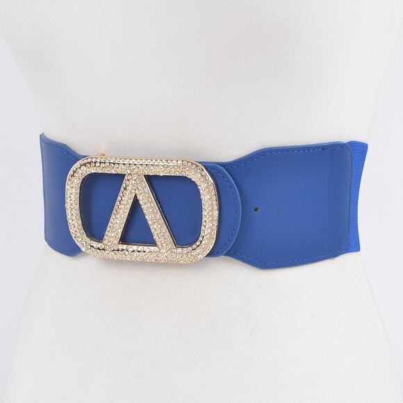 Rhinestone Buckle Elastic Belt